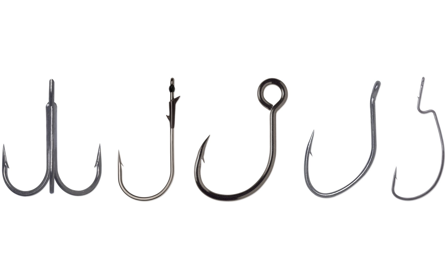 3 types of fishing hooks Treble Hooks, 110pcs Super Sharp Triple Fish Hook Classic Round Bend High Carbon Steel Treble Barbed for Catfish Bass Trout Freshwater Saltwater (Black 1#) : Sports & Outdoors Its slim profile ensures it fits seamlessly into your wallet or pocket A Guide to Fishing Hooks