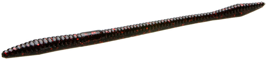 Zoom Trick Worm - Black & Red Glitter - 6.5 inch - 20 pack