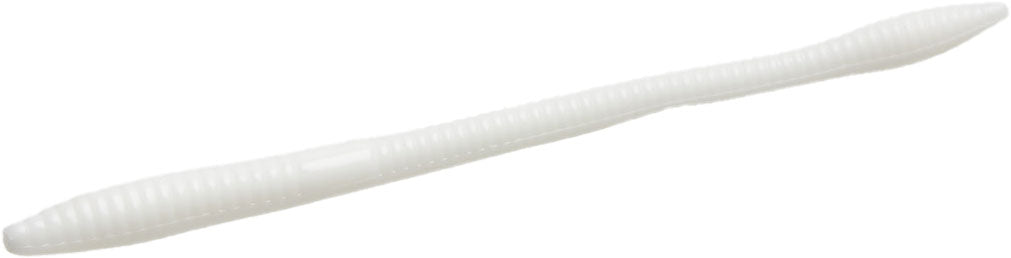 Zoom Trick Worm - White - 6.5 inch - 20 pack