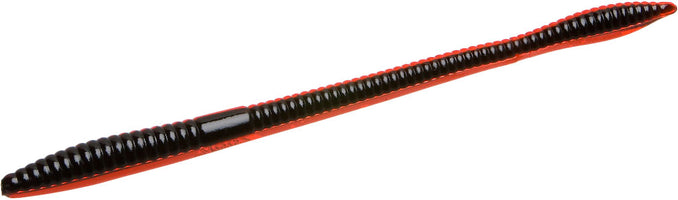 Zoom Trick Worm - Red Black Core - 6.5 inch - 20 pack