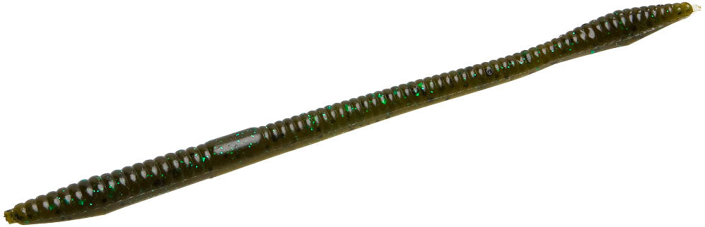 Zoom Trick Worm - Green Pumpkin Green - 6.5 inch - 20 pack