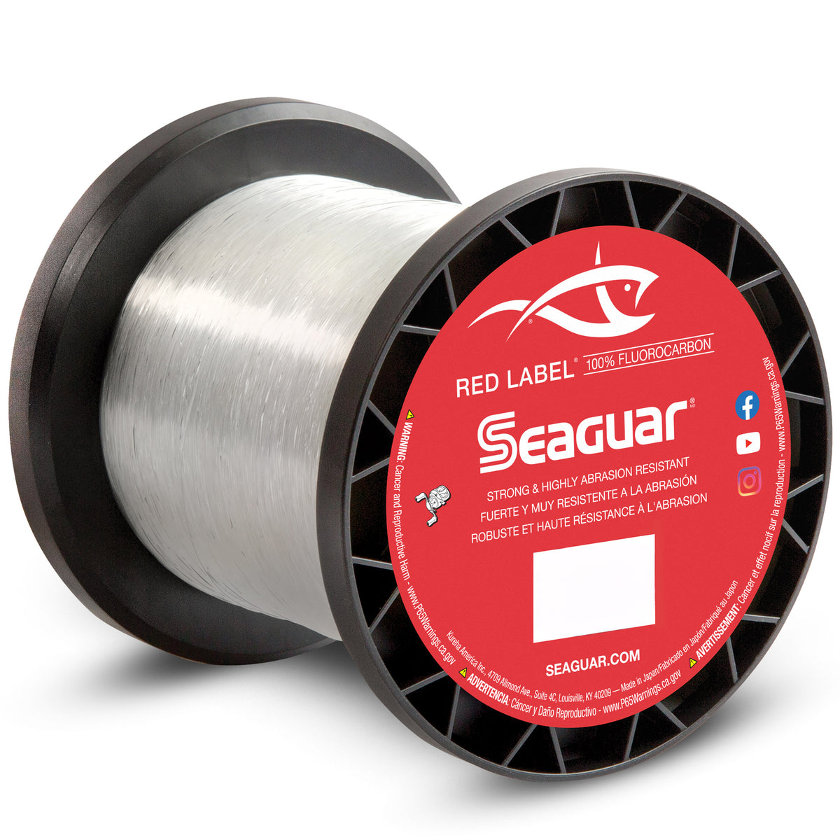 Hilo de pescar Seaguar Red Label, 100% fluorocarbono, 200 yardas,  Transparente