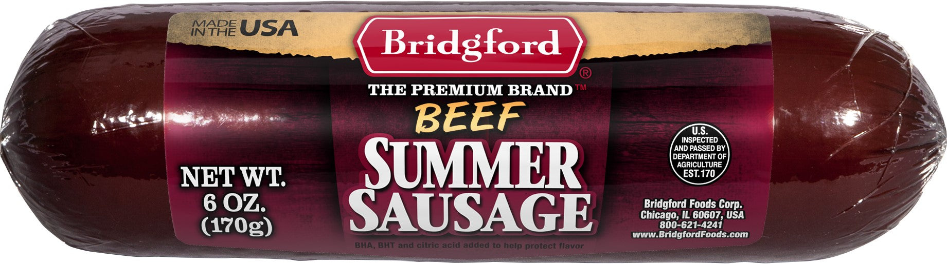 Bridgford Beef Summer Sausage 6 oz — Discount Tackle