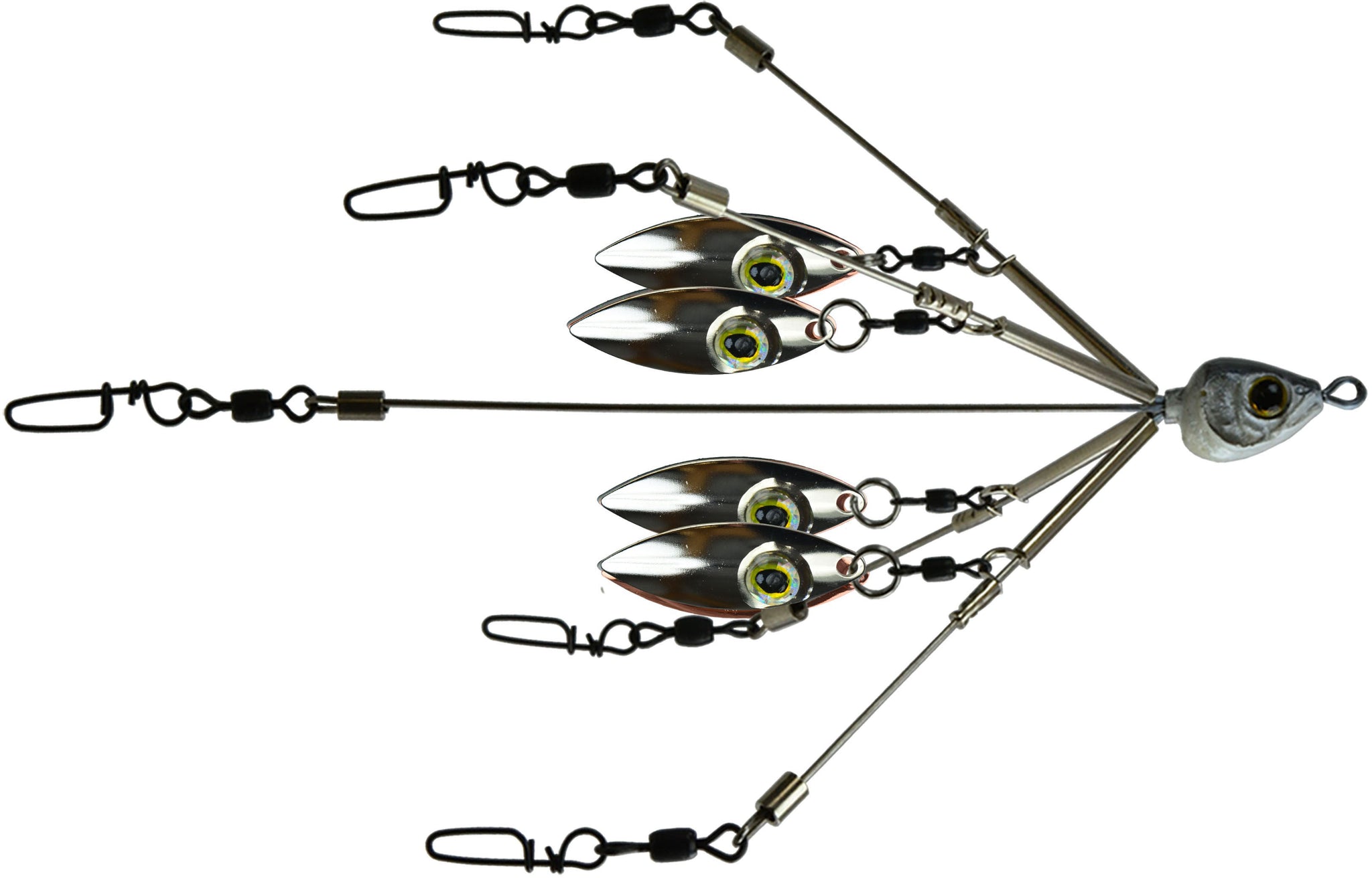 Alabama Rig Bass Fishing Lure - 5 Arms, 4 Blades Umbrella Rig With Stainless Steel Alabama Rig Bass Fishing Lure - 5 Arms, 4 Blades Umbrella Rig With Stainless Steel