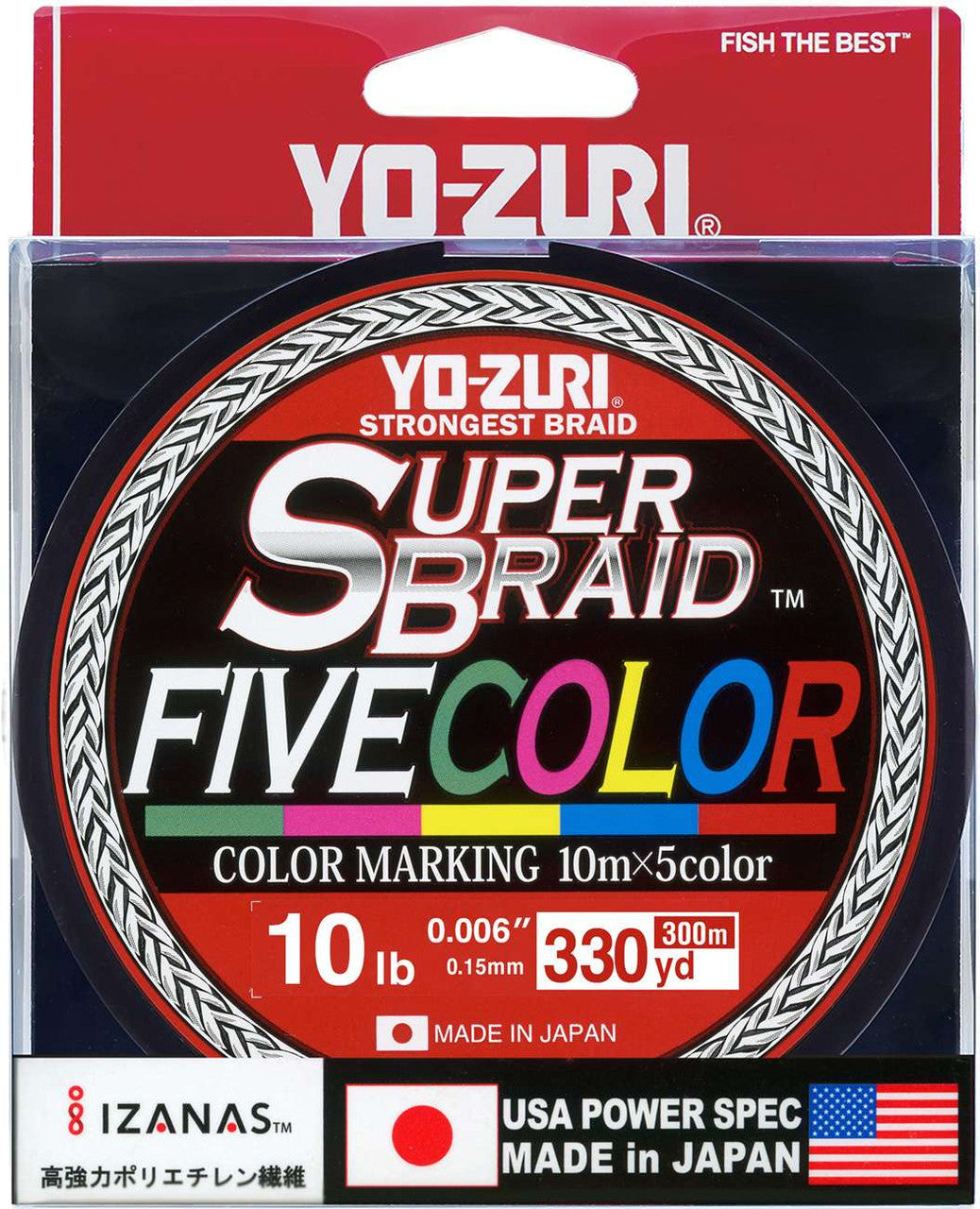 Yo-Zuri Super Braid 5 Color 330 YD Spool — Discount Tackle