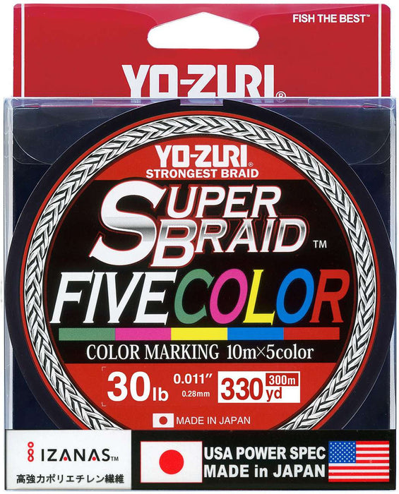 Yo-Zuri Super Braid 5 Color 330 YD Spool