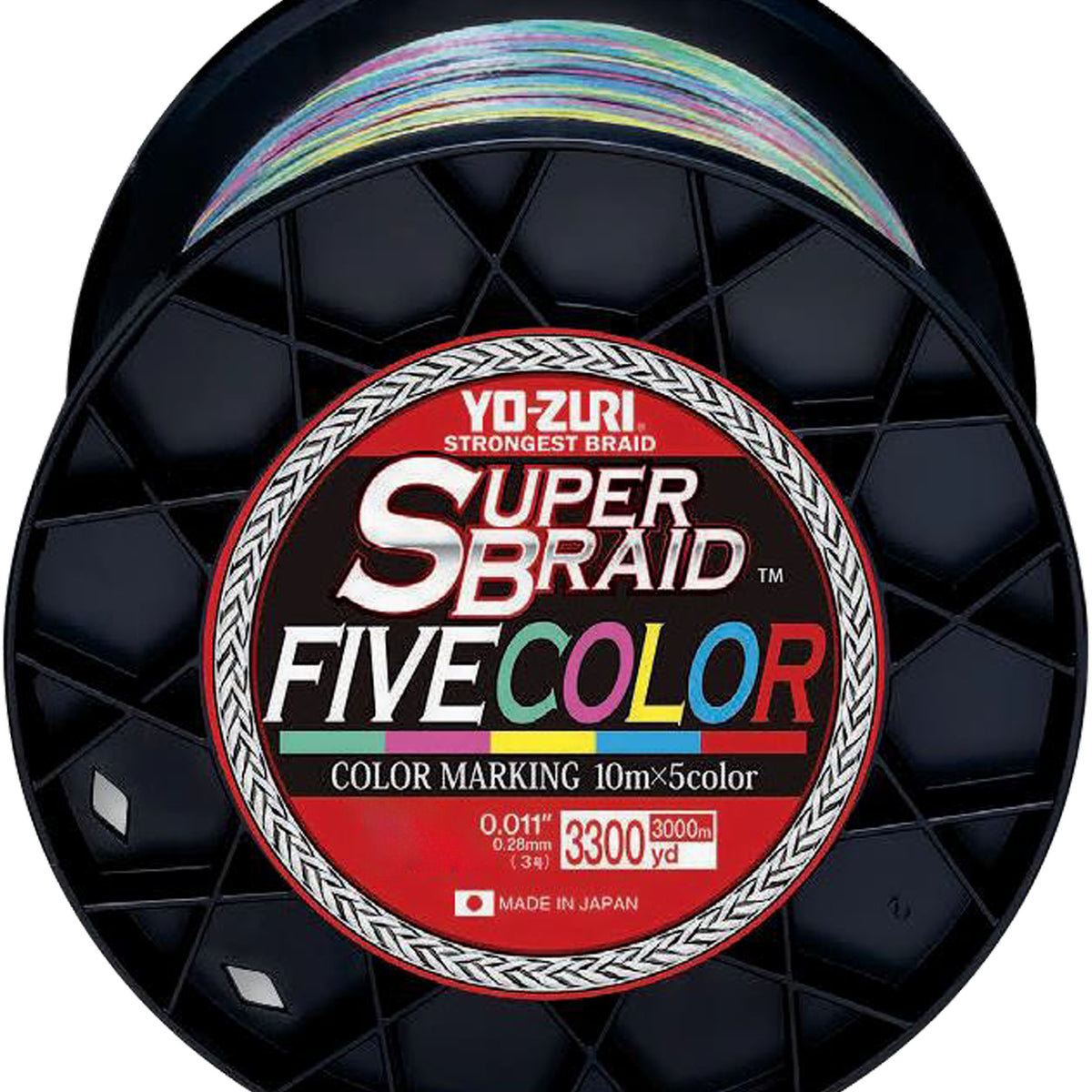Yo-Zuri SuperBraid Braided Line, 80lb, 3300yd, Five Color