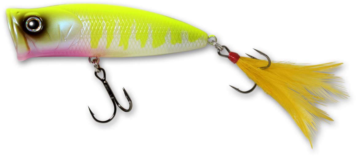 bass lures topwater Deps PulseCod Topwater Popper Black Silver