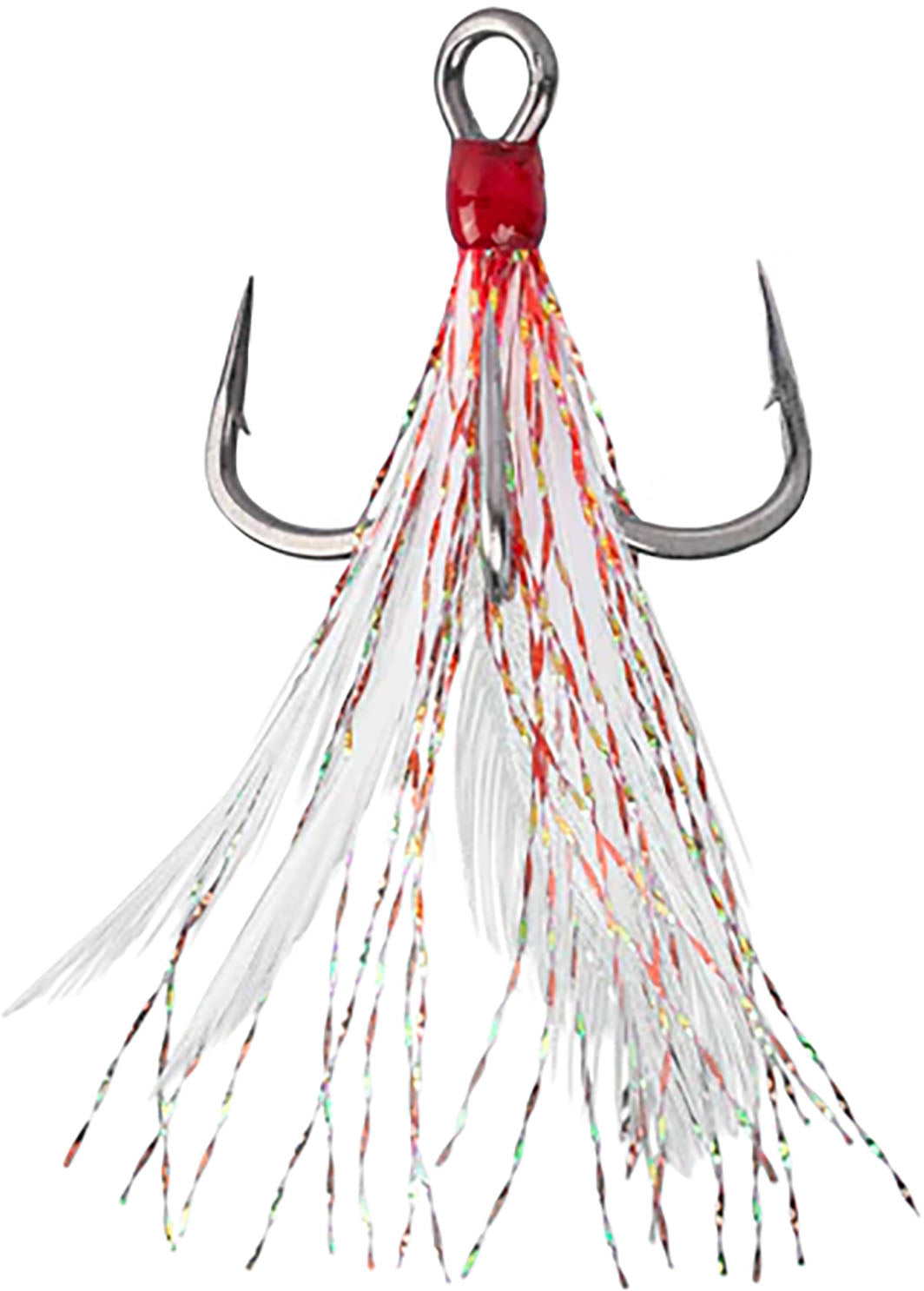 In-Line Triple Grip Feathered Hook Red / 4 / 2A In-Line Triple Grip Feathered Hook Red / 4 / 2A