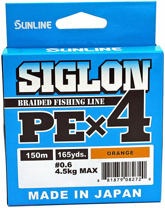 Sunline Siglon PEx4 Orange Braid - 165 Yard Spools