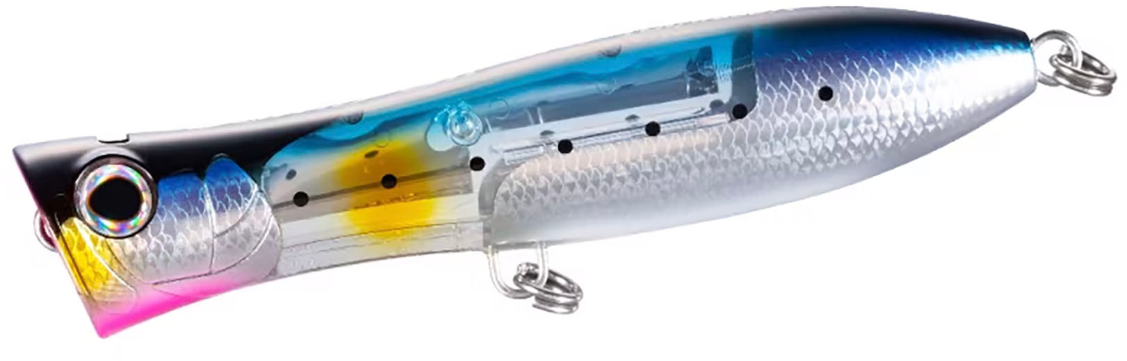 dip can fishing lure Shimano Ocea Bomb Dip Flash Boost Popper Pink Back