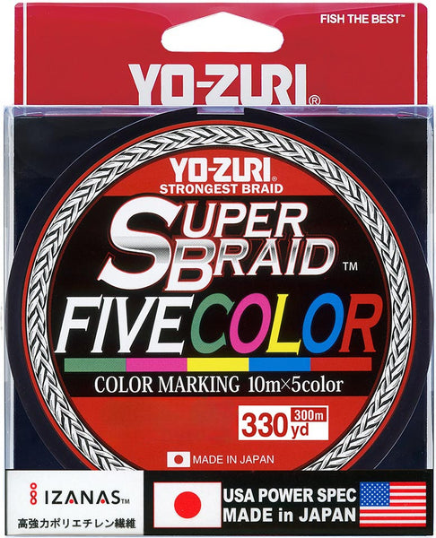 Yo-Zuri SuperBraid Braided Line, 80lb, 330yd, Five Color Yo-Zuri SuperBraid Braided Line, 80lb, 330yd, Five Color