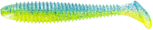 Big Bite Baits Pro Swimmer Paddle Tail Swimbait - 3.8 Inch - Electric Blue/Chartreuse