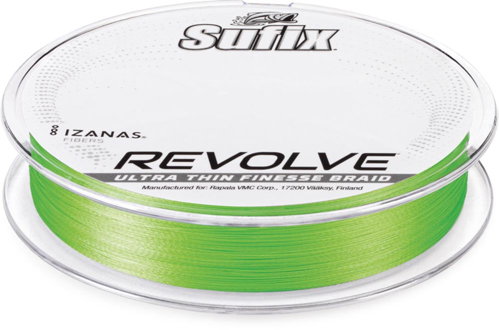 lime green braided fishing line Sufix Revolve Neon Lime Braid 04lb
