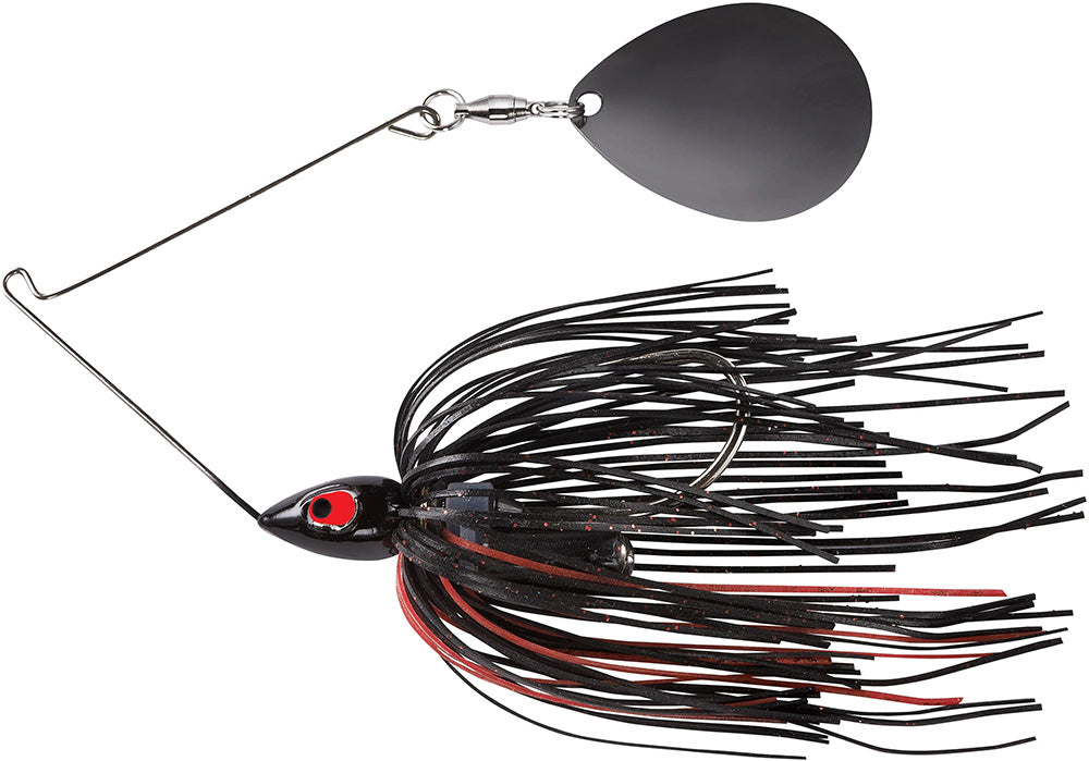 black americana fishing lure War Eagle Painted Head Night Time Single Colorado Spinnerbait