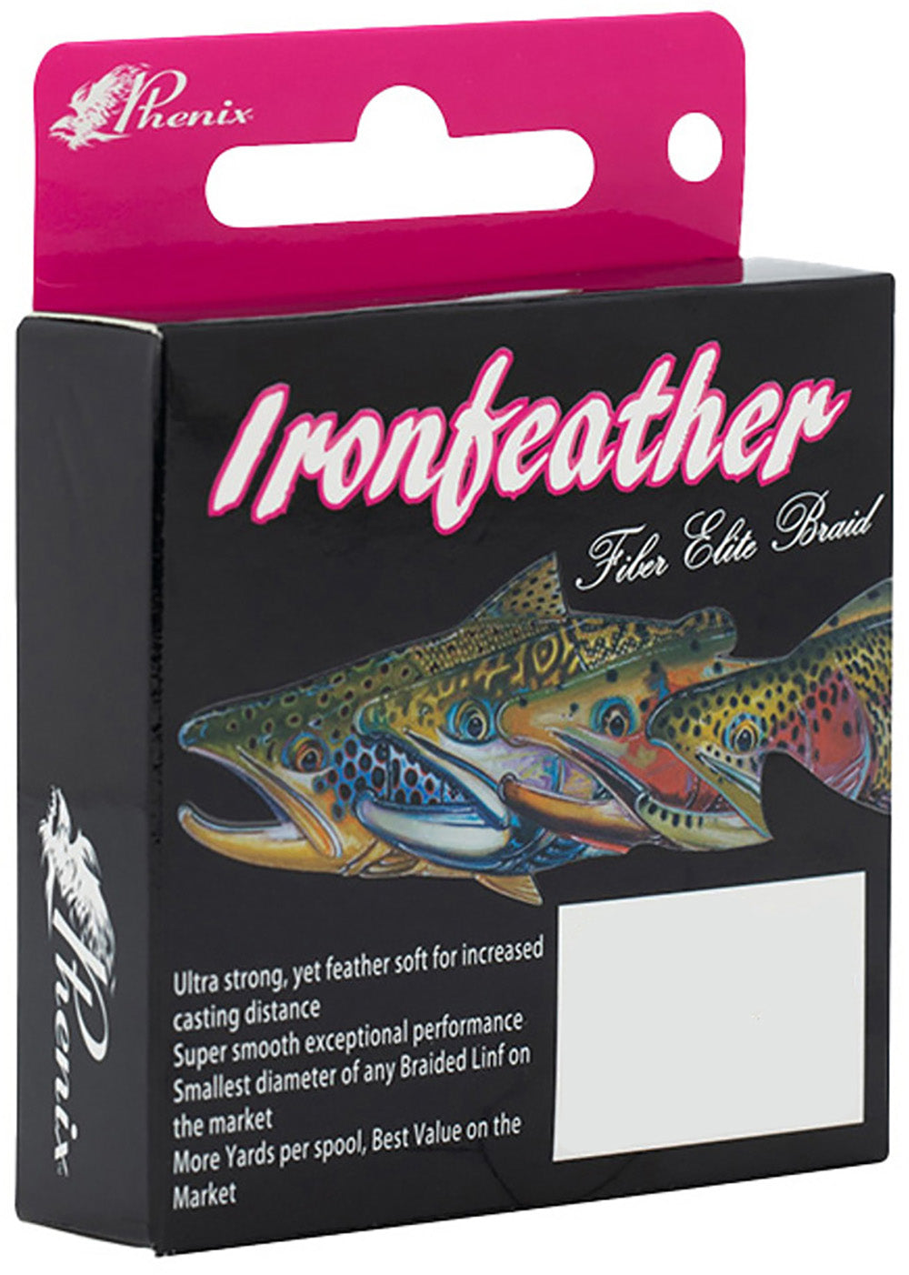 Phenix Ironfeather Fiber Elite Braided Trout Line High-Vis Pink