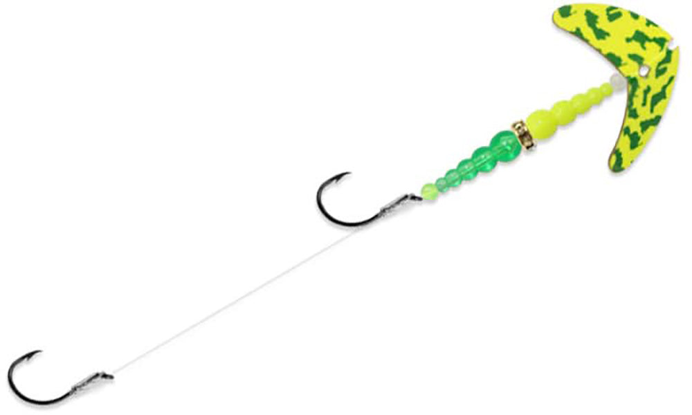 double whammy fishing lure Mack's Smile Blade Double Whammy Walleye Rig UV Glo Burst
