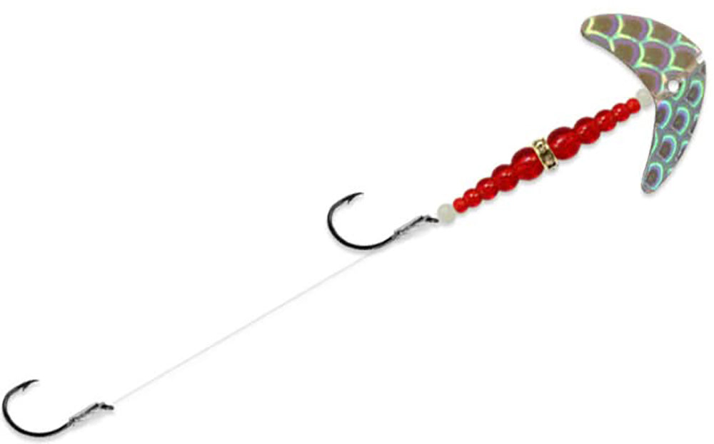 double spinner fishing lures Mack's Smile Blade Double Whammy Walleye Rig UV Glo Burst