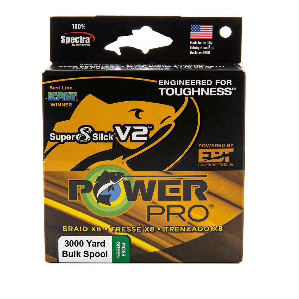 Power Pro Super8Slick V2 Moss Green Braided Line 3000 yard Bulk