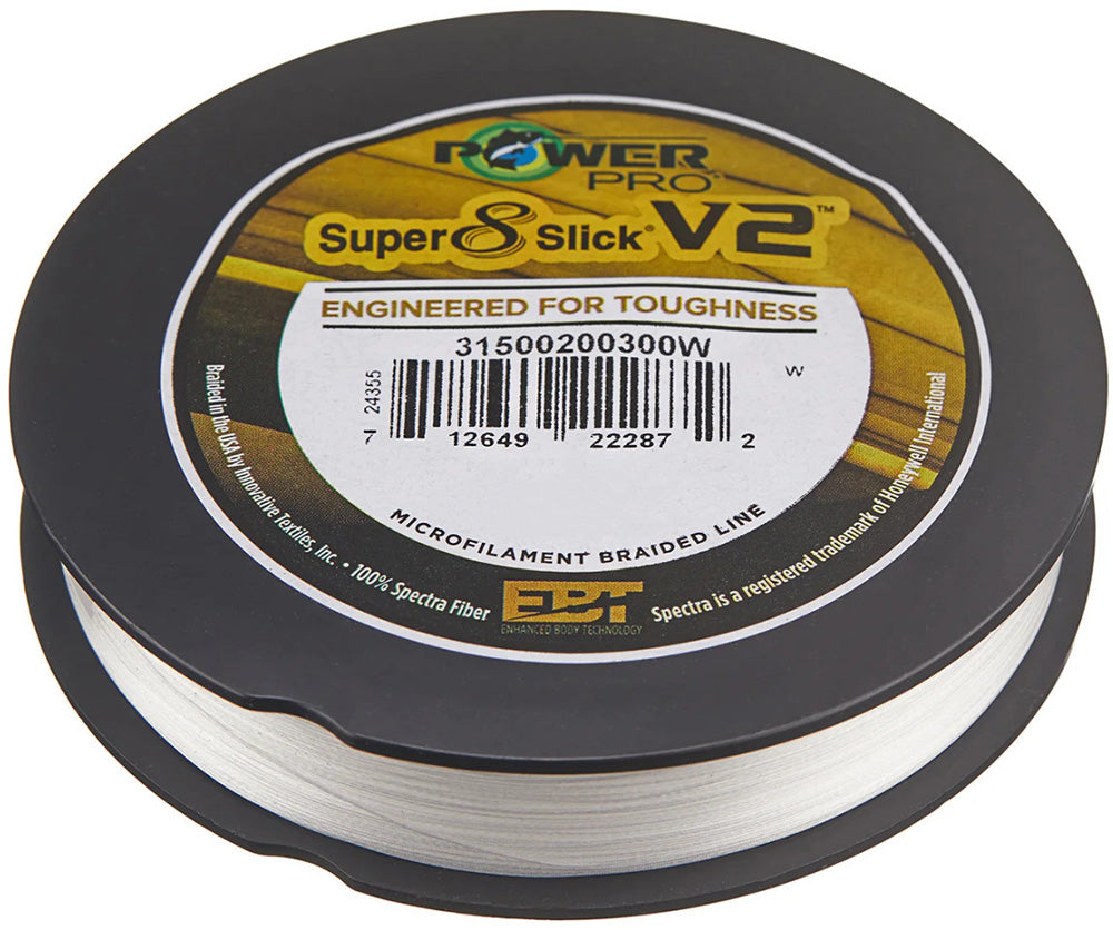 Power Pro Super8Slick V2 White Braided Line Standard Spools - 150 Yard ...