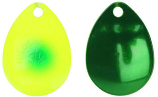Hildebrandt Spinner Blades - 3.5 Inch - Chartreuse Green Dot Candy Back