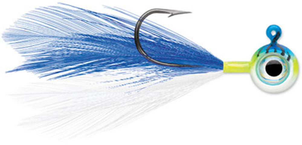 fishing feather rig trolling bullet weighted head lure VMC Moon Fly Jig 1/16 oz / Glow Chartreuse