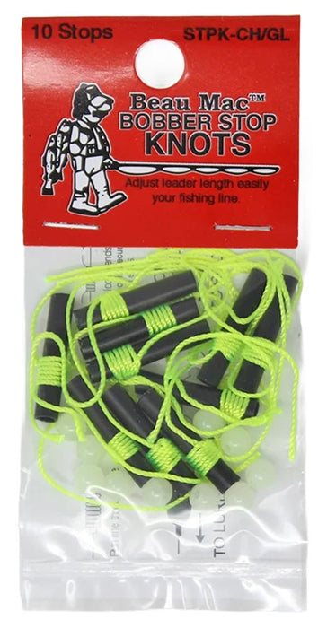 Beau Mac Bobber Stop Knots w/Beads - 10 Pack