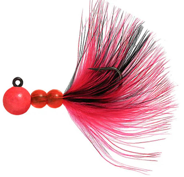 Beau Mac Maribou Bead Jig - Hot Pink Black Cerise