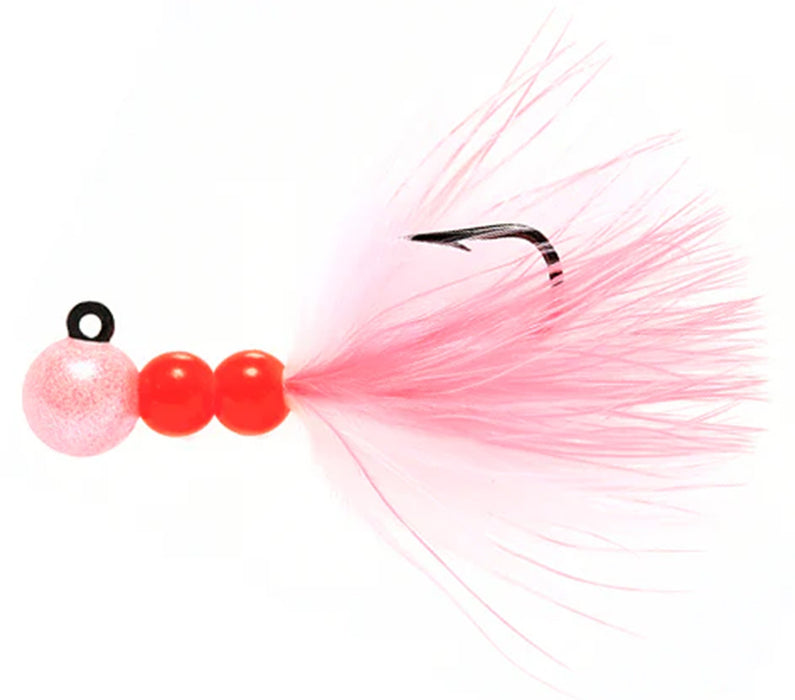 Beau Mac Maribou Bead Jig - Pink Pearl Pink White