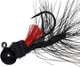 Aero Hackle Hair Jigs - Black Red Throat