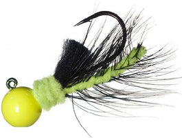 Aero Hackle Hair Jigs - Chartreuse Black Chartreuse