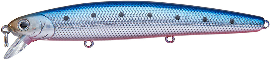 Lucky Craft Saltwater Flash Minnow 130MRS (CIF) Sinking Rip Bait - 5 Inch - Super Glow Blue-Pink Sardine
