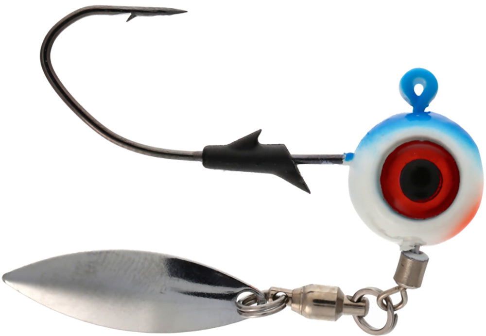 Eagle Claw Lazer Pro-V Eagle Eye Underspin Ball Jighead - 2 Pack - Blue Moon Glow