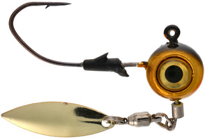 Eagle Claw Lazer Pro-V Eagle Eye Underspin Ball Jighead - 2 Pack - Gold Shiner