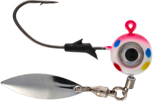 Eagle Claw Lazer Pro-V Eagle Eye Underspin Ball Jighead - 2 Pack - Pink Wonder Bread Glow