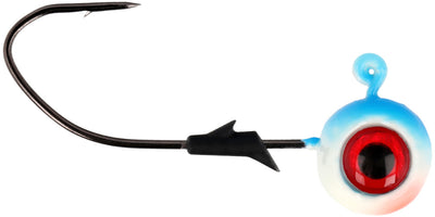 Eagle Claw Lazer Pro-V Eagle Eye Ball Jighead - 3 Pack - Blue Moon Glow
