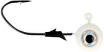 Eagle Claw Lazer Pro-V Eagle Eye Ball Jighead - 3 Pack - Pearl White Glow