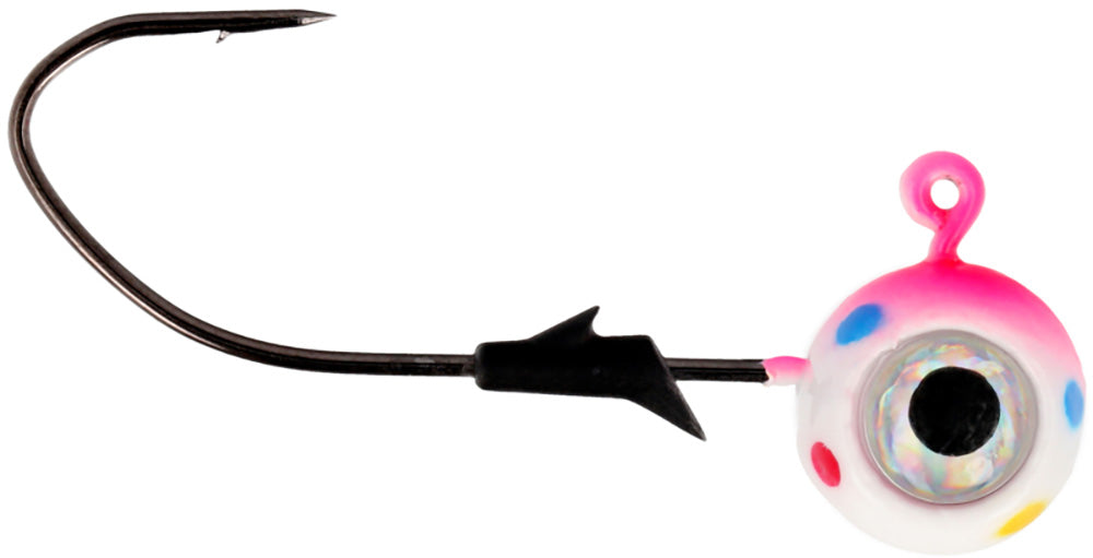 Eagle Claw Lazer Pro-V Eagle Eye Ball Jighead - 3 Pack - Pink Wonder Bread Glow