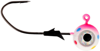 Eagle Claw Lazer Pro-V Eagle Eye Ball Jighead - 3 Pack - Pink Wonder Bread Glow