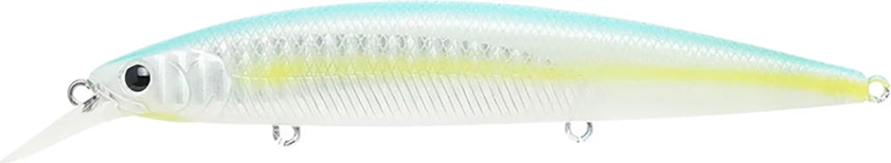 Lucky Craft Saltwater Surf Pointer 115MR (CIF) Medium Running Sinking Jerkbait - 4.5 Inch - Super Glow OB Sexy Smelt