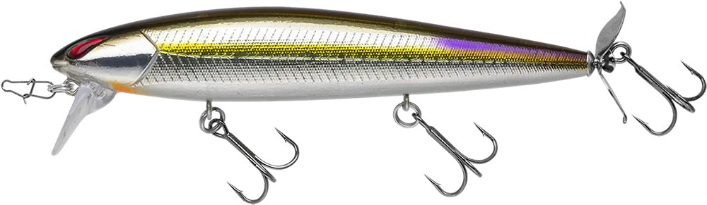 Nories Laydown Minnow Wake Prop Plus Topwater Walker/Prop Bait - 4.5 Inch