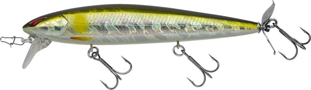 Nories Laydown Minnow Wake Prop Plus Topwater Walker/Prop Bait - 4.5 Inch