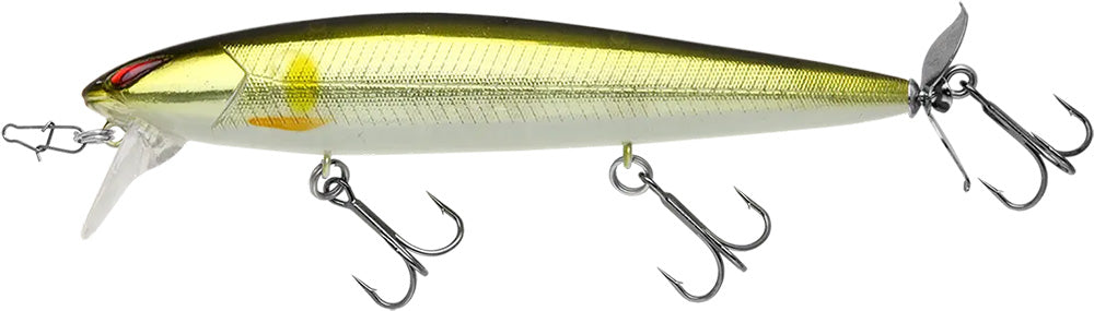 Nories Laydown Minnow Wake Prop Plus Topwater Walker/Prop Bait - 4.5 Inch