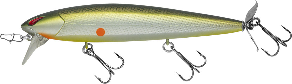 Nories Laydown Minnow Wake Prop Plus Topwater Walker/Prop Bait - 4.5 Inch