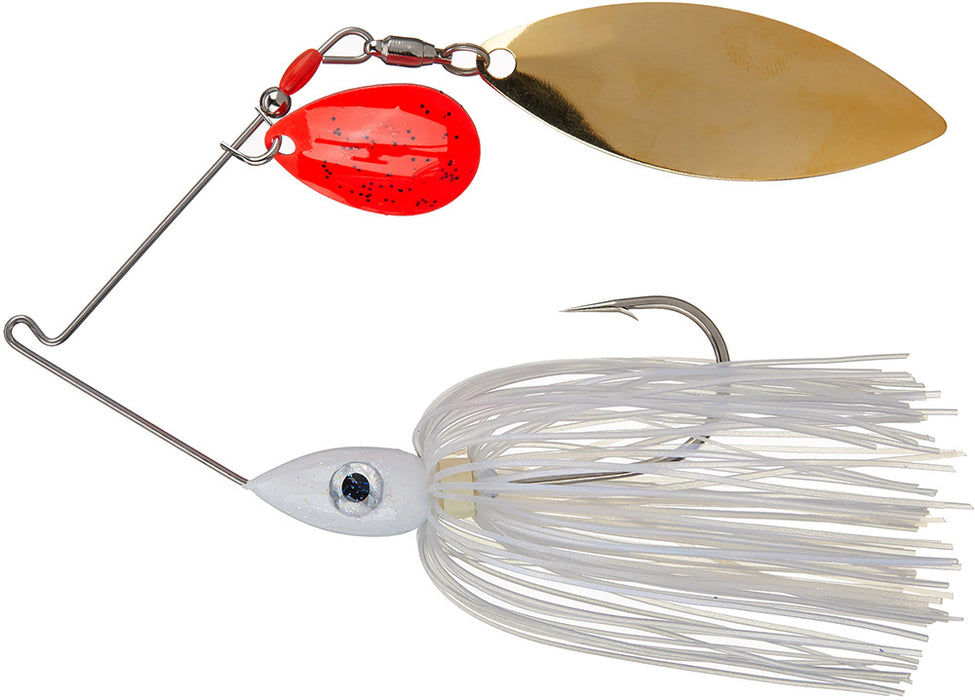 Nichols Lures Pulsator Kicker Series Tandem Colorado Willow Spinnerbait - 3/8 oz Blue Shad - Red/Gold Blades