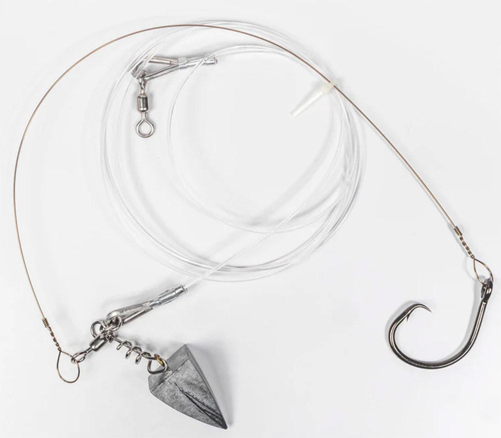 beach shark fishing hooks White Water Custom Circle Hook Rigs White Water Outfitters Perfect for casting from shore into the foamy waves Surf Shark Fishing Rig 8/0