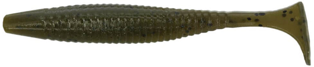 Gary Yamamoto Shibo Swimmer - 3.7 Inch - Green Pumpkin Black Flake