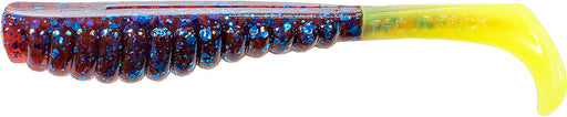 Z-Man ElaZtech Swimmin' Trout Trick Paddle Tail Swimbait - 3.5 Inch - Plum Chartreuse
