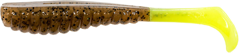Z-Man ElaZtech Swimmin' Trout Trick Paddle Tail Swimbait - 3.5 Inch - Pumpkin Chartreuse