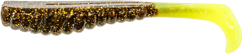 Z-Man ElaZtech Swimmin' Trout Trick Paddle Tail Swimbait - 3.5 Inch - Rootbeer Chartreuse